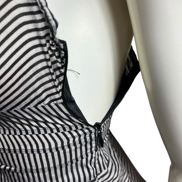 Sparkle & Fade Urban Outfitters Black White Striped Dress Spaghetti Strap Size S - Picture 10 of 13